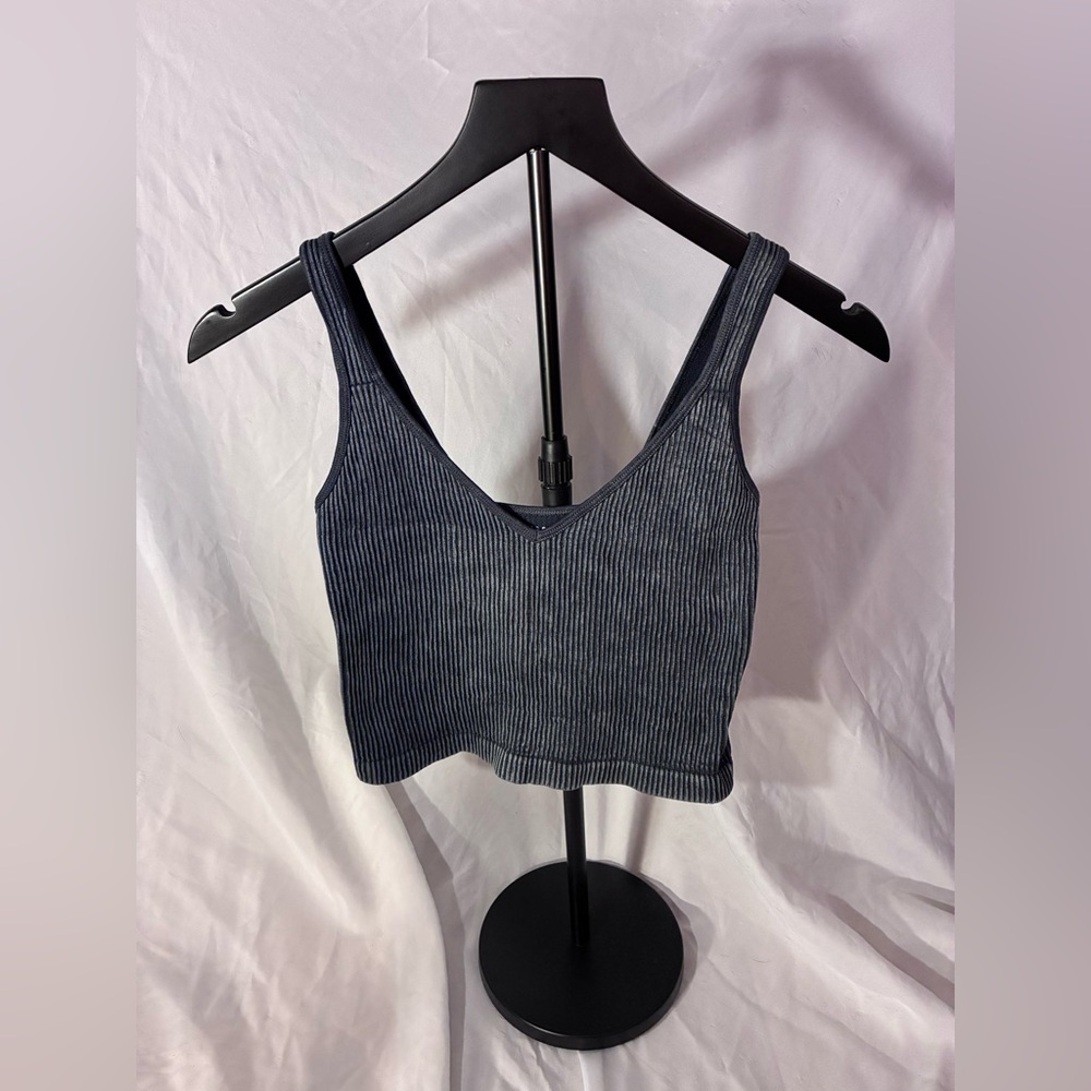Bella Seamless Ribbed Cropped V Neck Tank